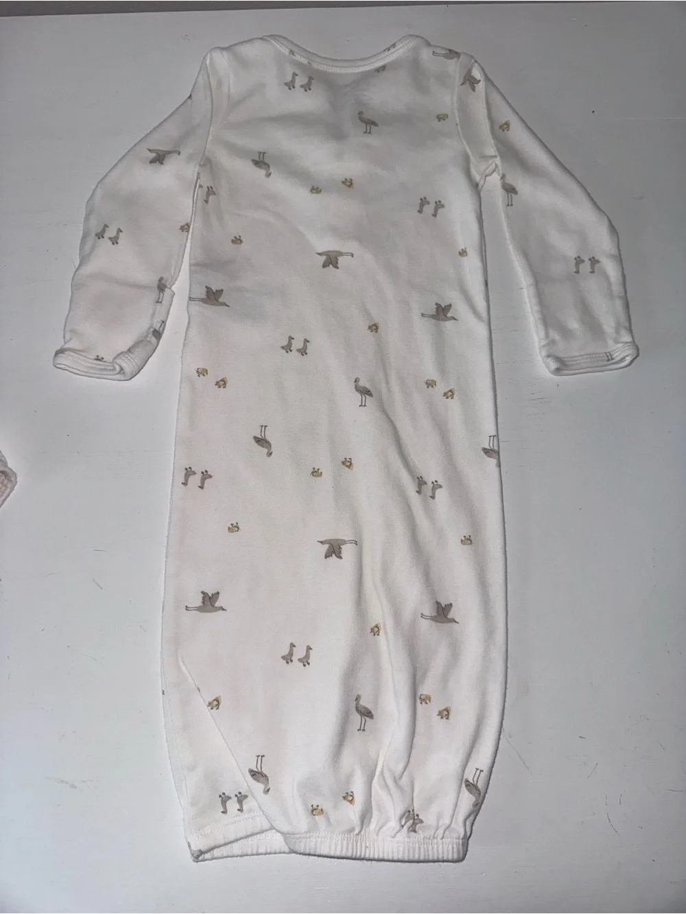 Unbranded Cream & White Baby Gown Set - Soft Sleepwear